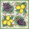 pannelli decorativi in ceramica uva e limoni bianco