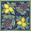pannelli decorativi in ceramica uva e limoni blu